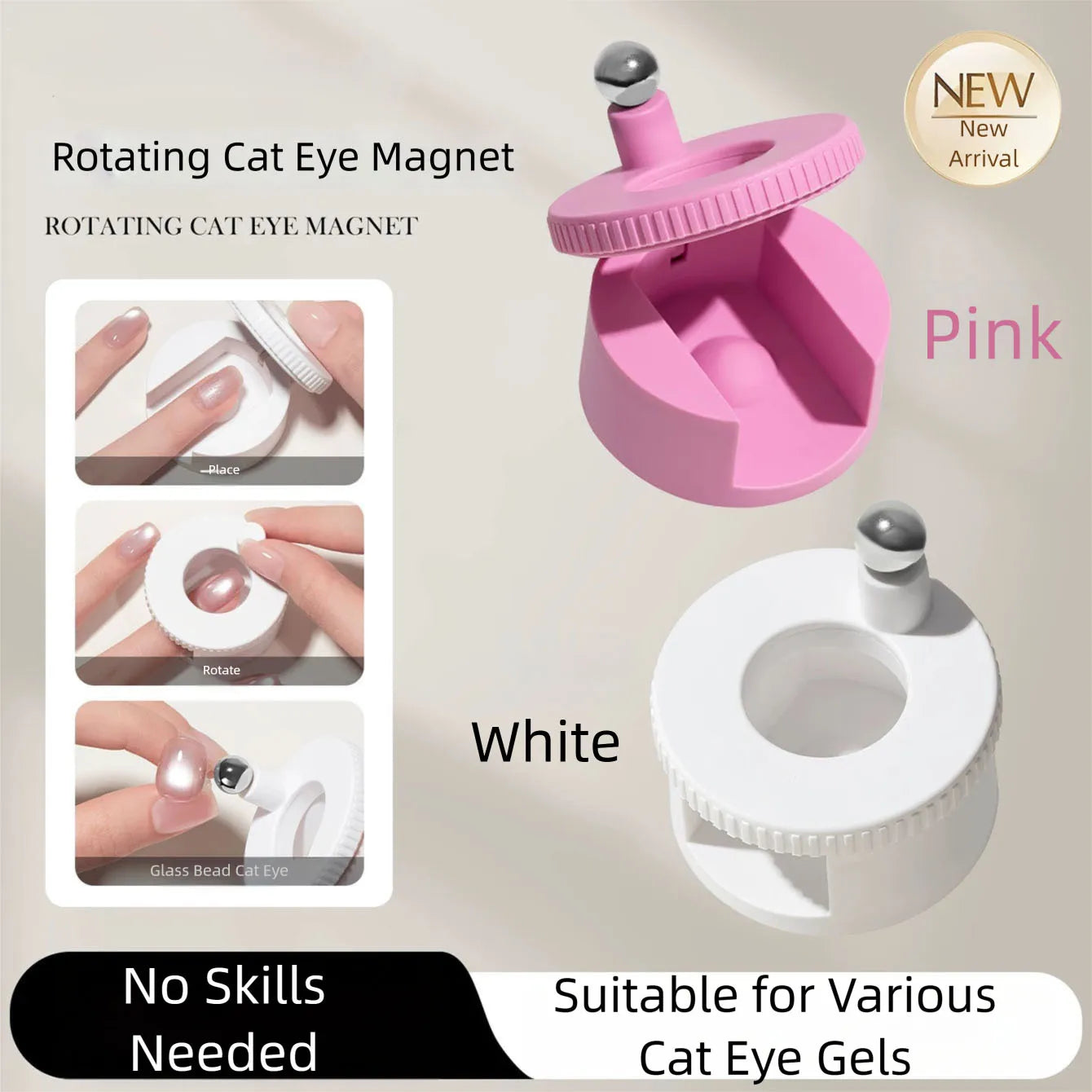 MIANEL New Upgrade 3-Second Hollow Cat Eye Magnet Strong Power Ring Magnet Fast Black Hole Effect for Magnetic Nail Art Beginner
