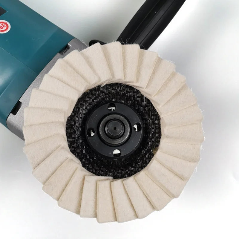 3Pcs Wool Wheel Polishing Disc for Louvered Surfaces, Mirror Polishing, and 115-Type Angle Grinder Polishing Pads