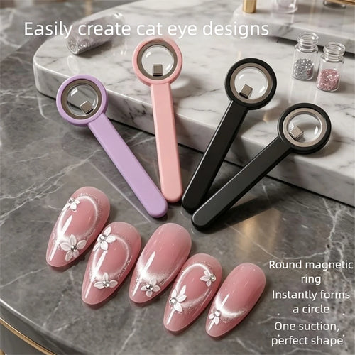 MIANEL New Upgrade 3-Second Hollow Cat Eye Magnet Strong Power Ring Magnet Fast Black Hole Effect for Magnetic Nail Art Beginner