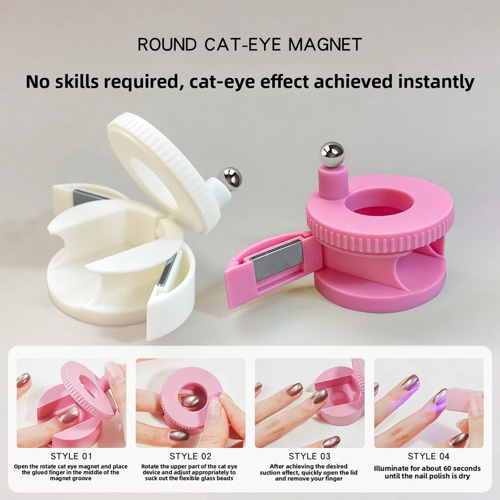 MIANEL New Upgrade 3-Second Hollow Cat Eye Magnet Strong Power Ring Magnet Fast Black Hole Effect for Magnetic Nail Art Beginner