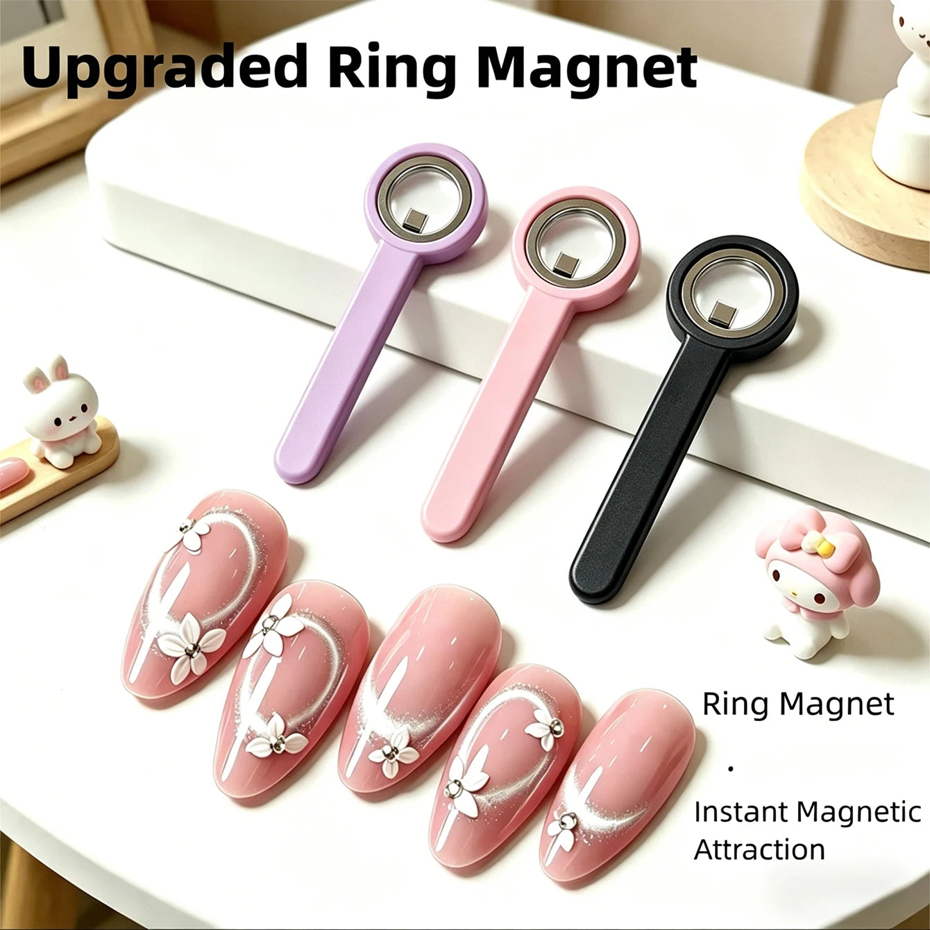 MIANEL New Upgrade 3-Second Hollow Cat Eye Magnet Strong Power Ring Magnet Fast Black Hole Effect for Magnetic Nail Art Beginner